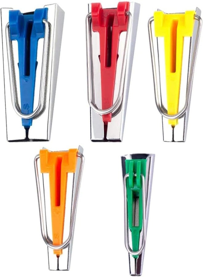 GEMSY مجموعة أدوات صنع شريط الحواف المائل من جيمسي (6 مم، 9 مم، 12 مم، 18 مم، 25 مم) - أدوات ربط من الفولاذ المقاوم للصدأ مرمزة بالألوان للطي المزدوج/المفرد - مجموعة ملحقات الخياطة والتطريز لحواف الأقمشة، والتزيين، وصناعة الملابس - Image 1